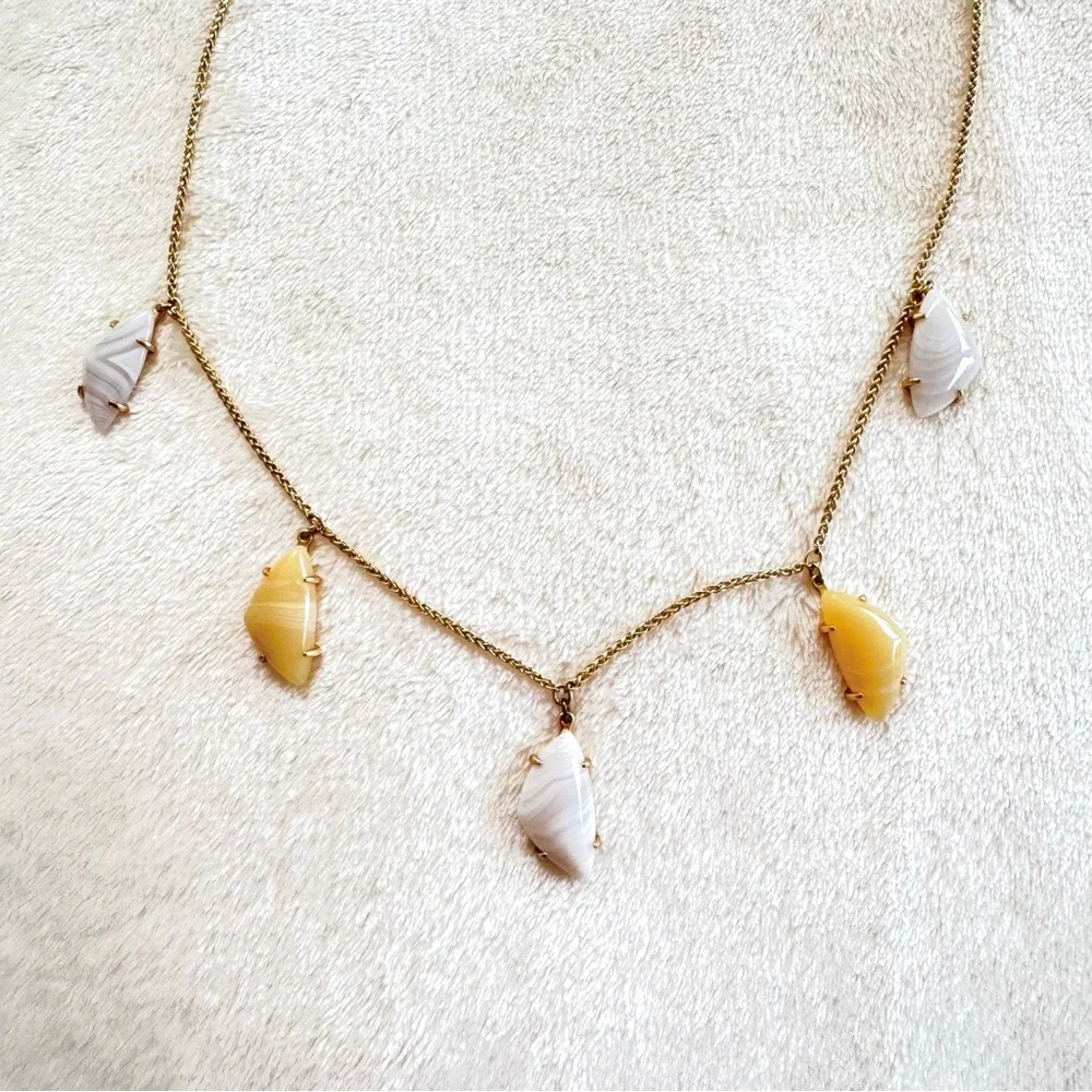 ✨HP✨ Lucky Brand White Agate Adjustable Necklace